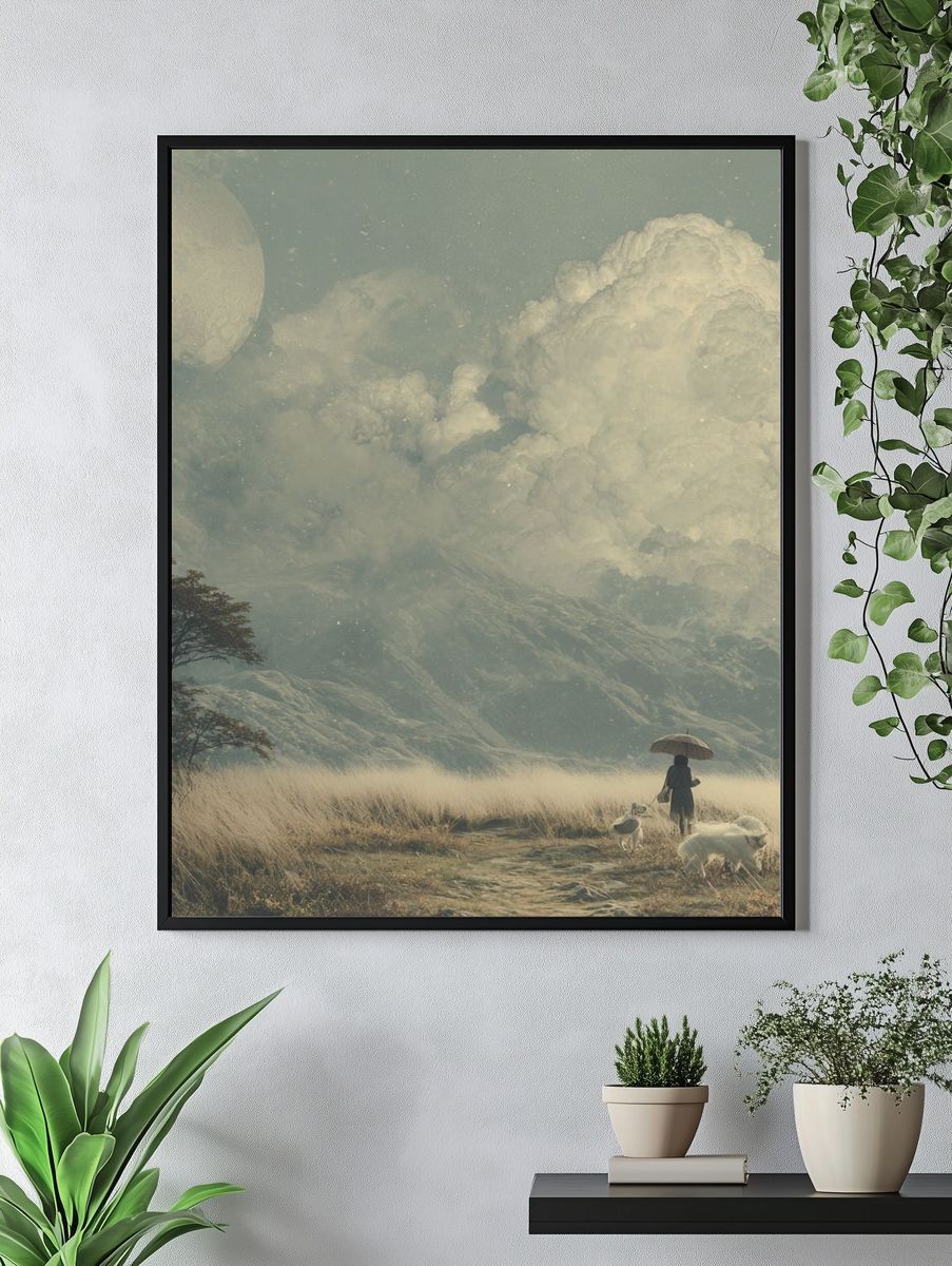 Dreamy Moonlit Landscape Print. — room view 4