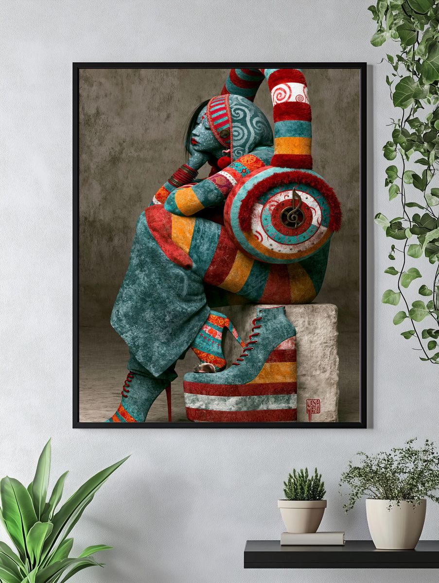 Colorful Surreal Figure Poster. — room view 4