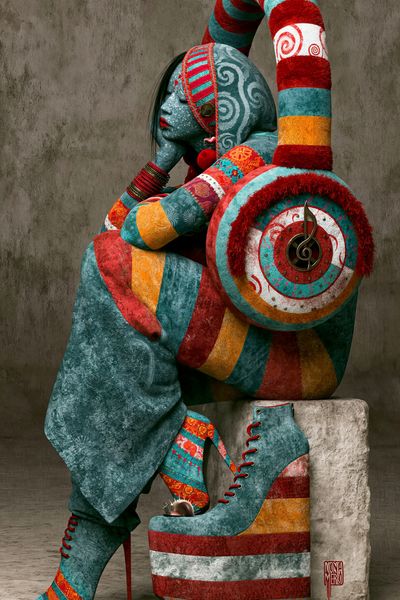 Colorful Surreal Figure Poster.