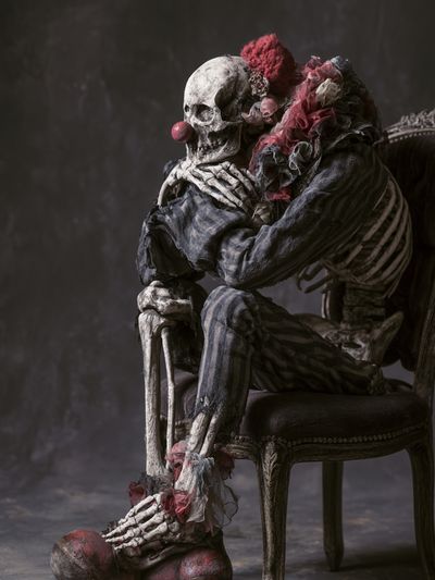 Crying Skeleton Surrealism Poster.