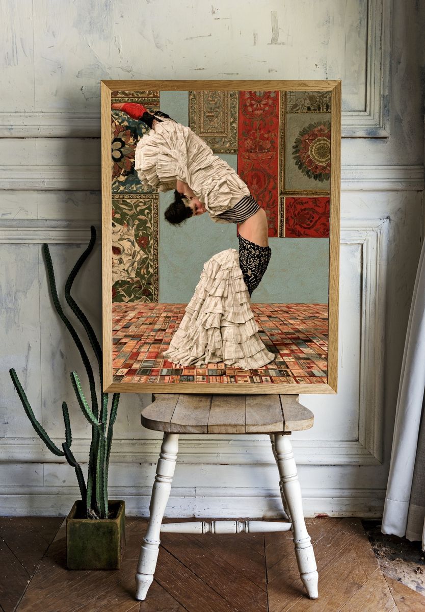 Contemporary Dancer in Textile Room Poster. room preview