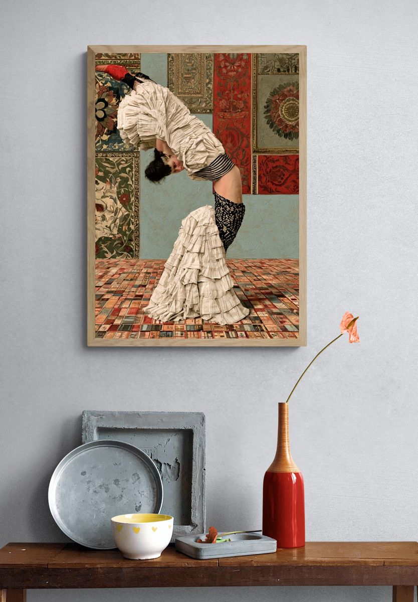 Contemporary Dancer in Textile Room Poster. — room view 3