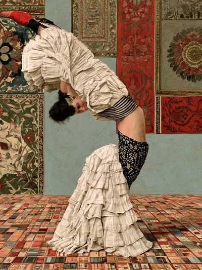 Contemporary Dancer in Textile Room Poster.