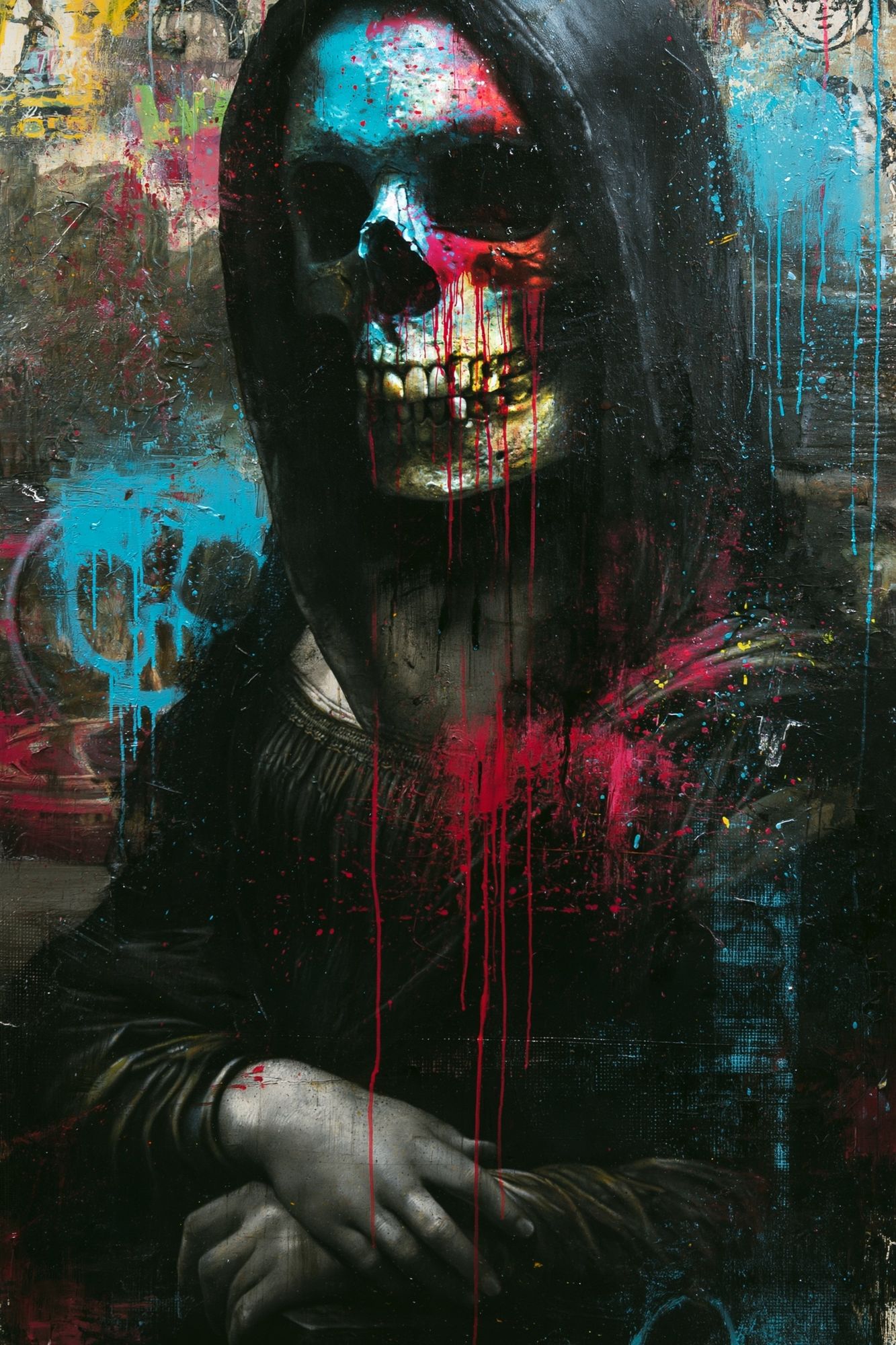 Graffiti Skull Portrait Poster. poster detail