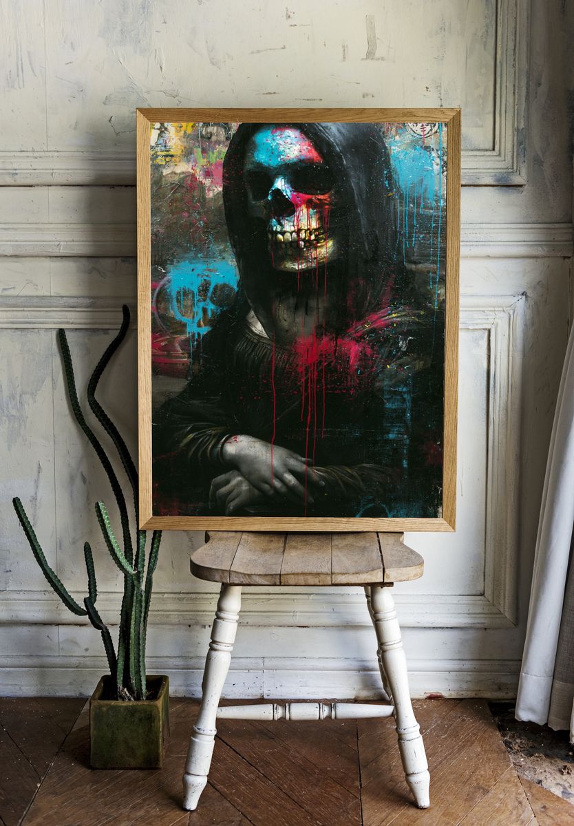 Graffiti Skull Portrait Poster. room preview