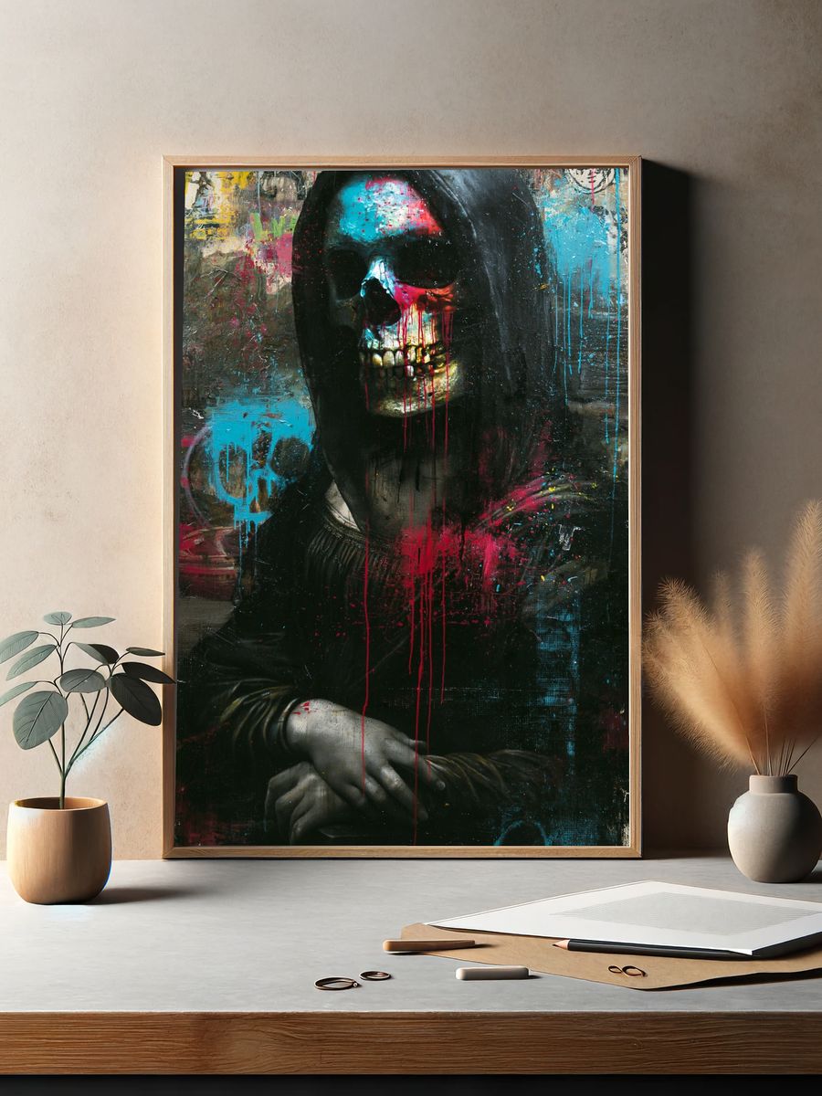 Graffiti Skull Portrait Poster. — room view 2