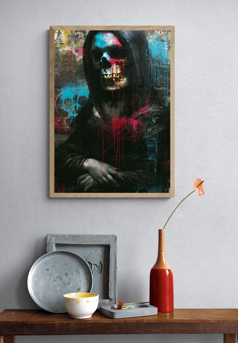 Graffiti Skull Portrait Poster. — room view 3