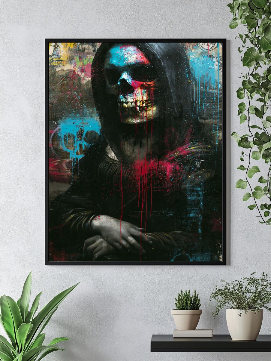 Graffiti Skull Portrait Poster. — room view 4
