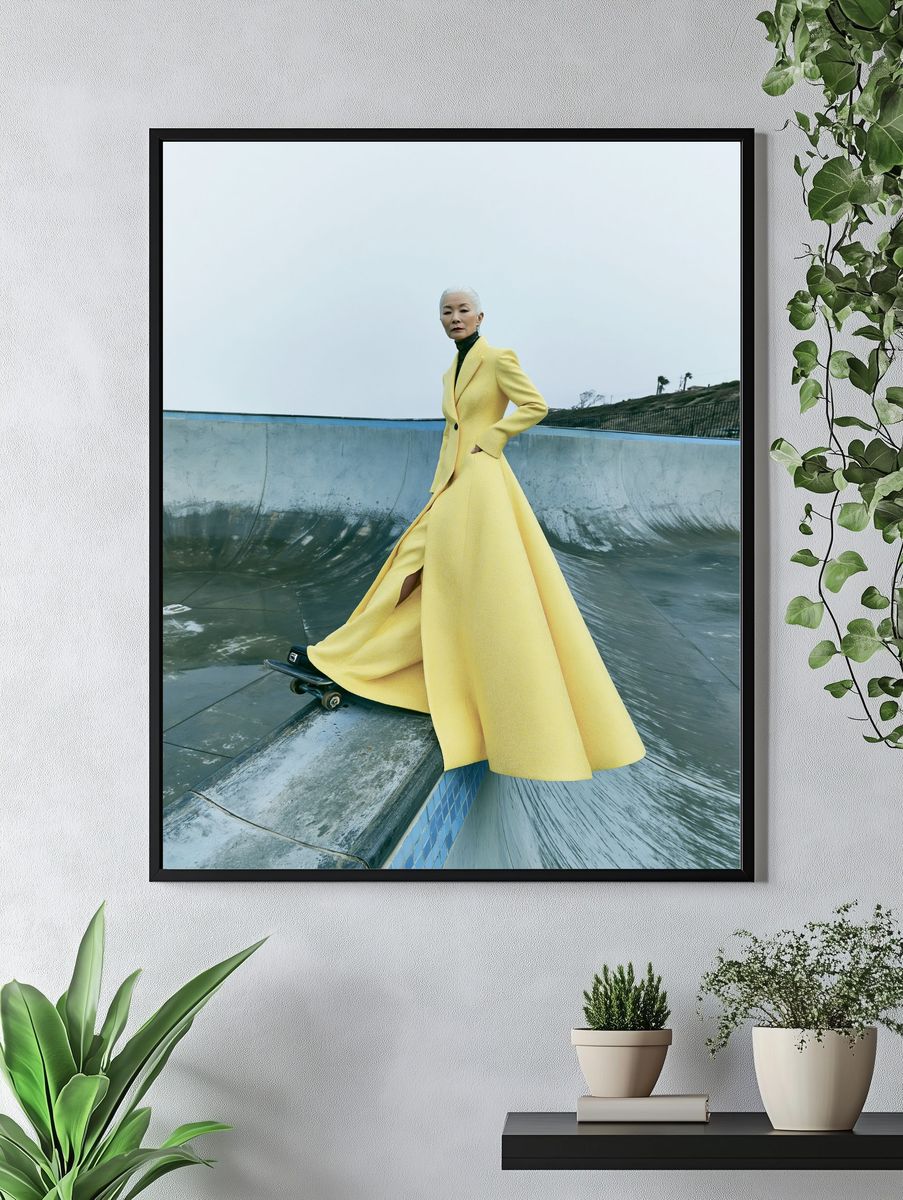 Yellow Fashion Portrait Poster. — room view 4