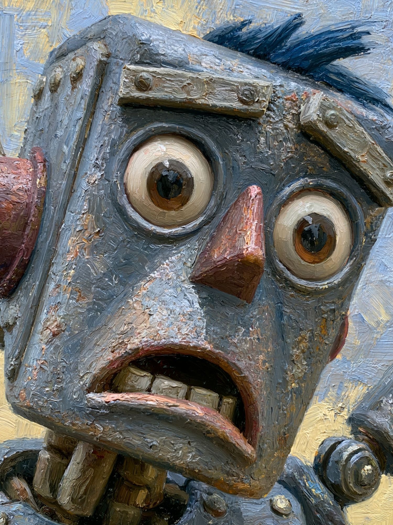 Mechanical Face Surrealism Print. poster detail