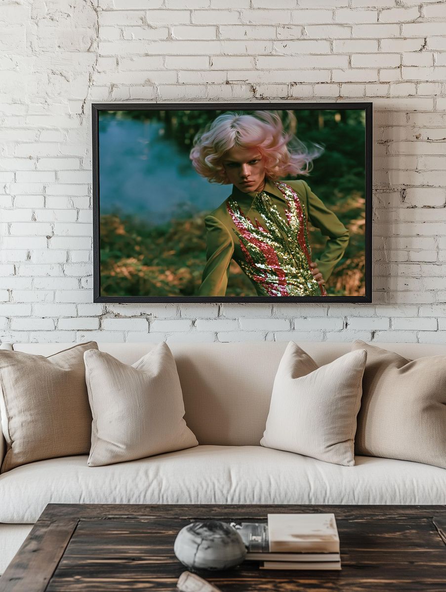 Avant-Garde Fashion Portrait Poster. room preview