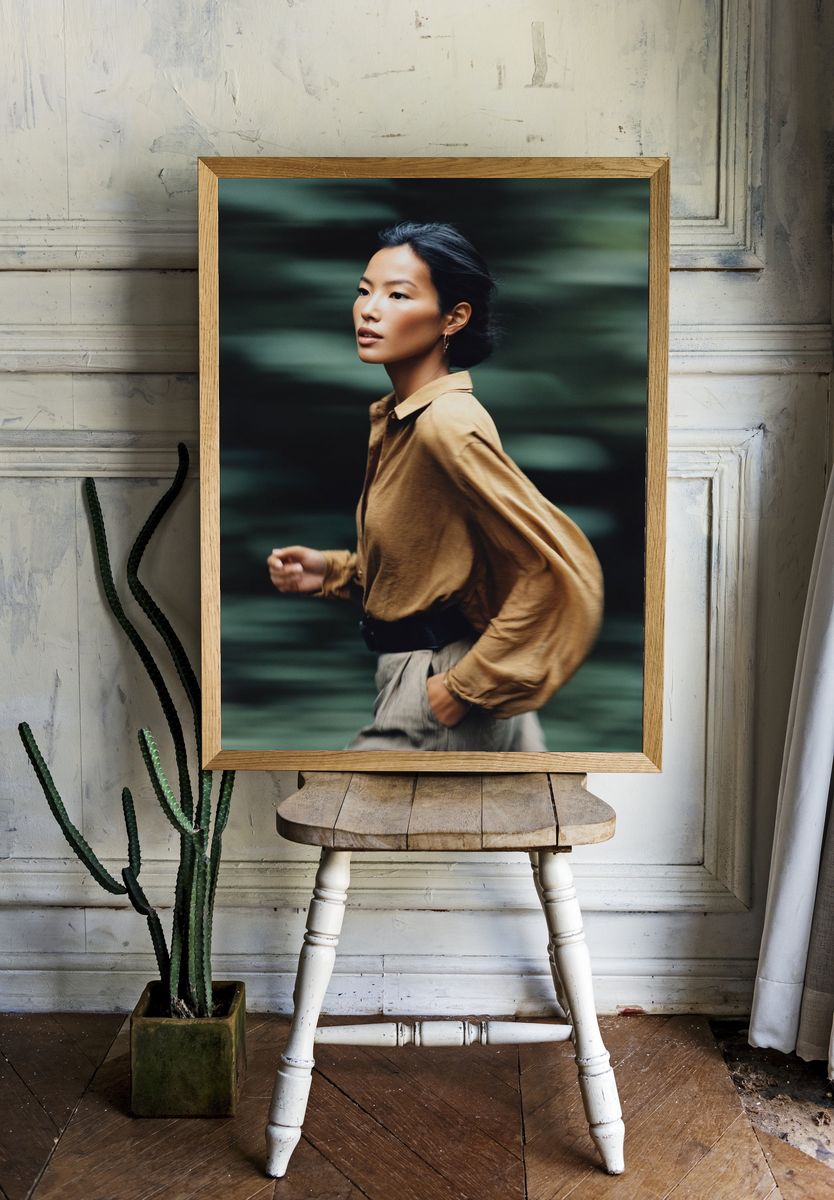 Running Portrait Fashion Poster. room preview
