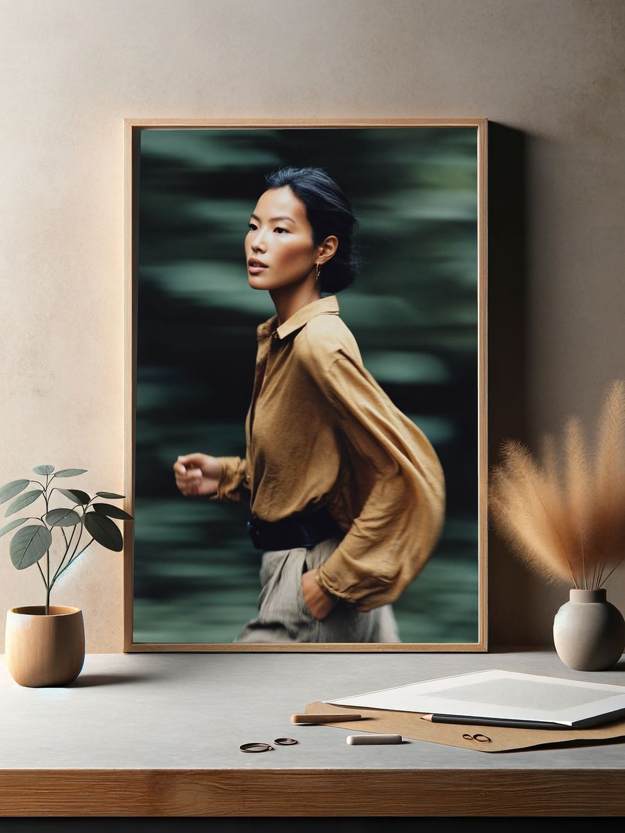 Running Portrait Fashion Poster. — room view 2