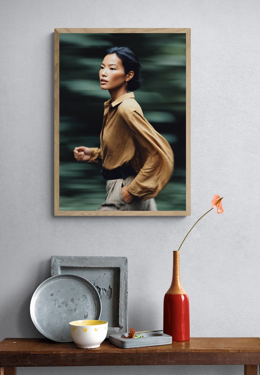 Running Portrait Fashion Poster. — room view 3