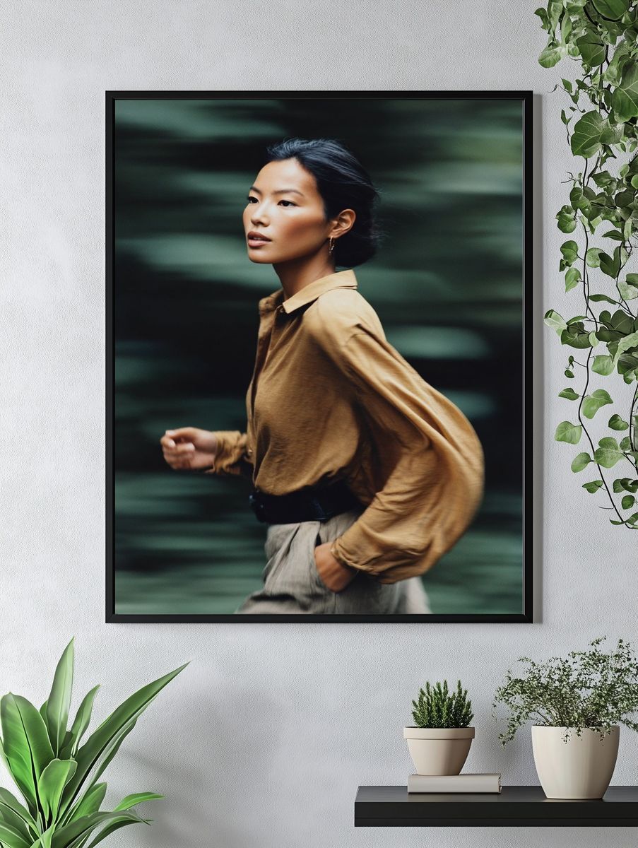 Running Portrait Fashion Poster. — room view 4