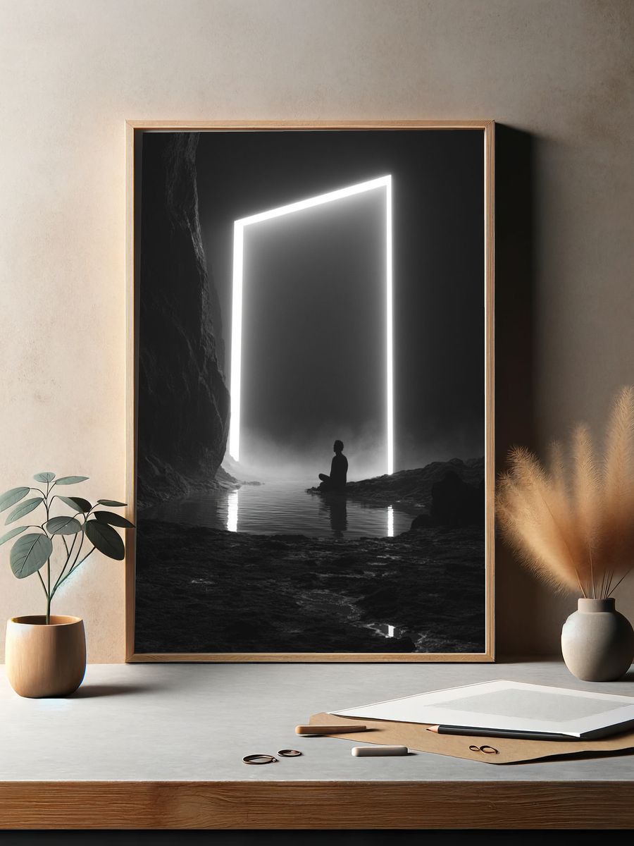 Surreal Cave Portal Print. — room view 2