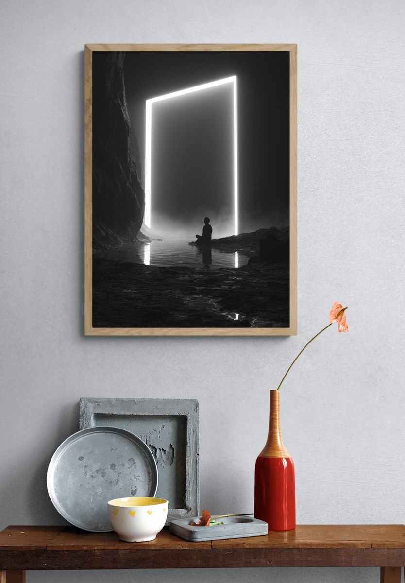 Surreal Cave Portal Print. — room view 3