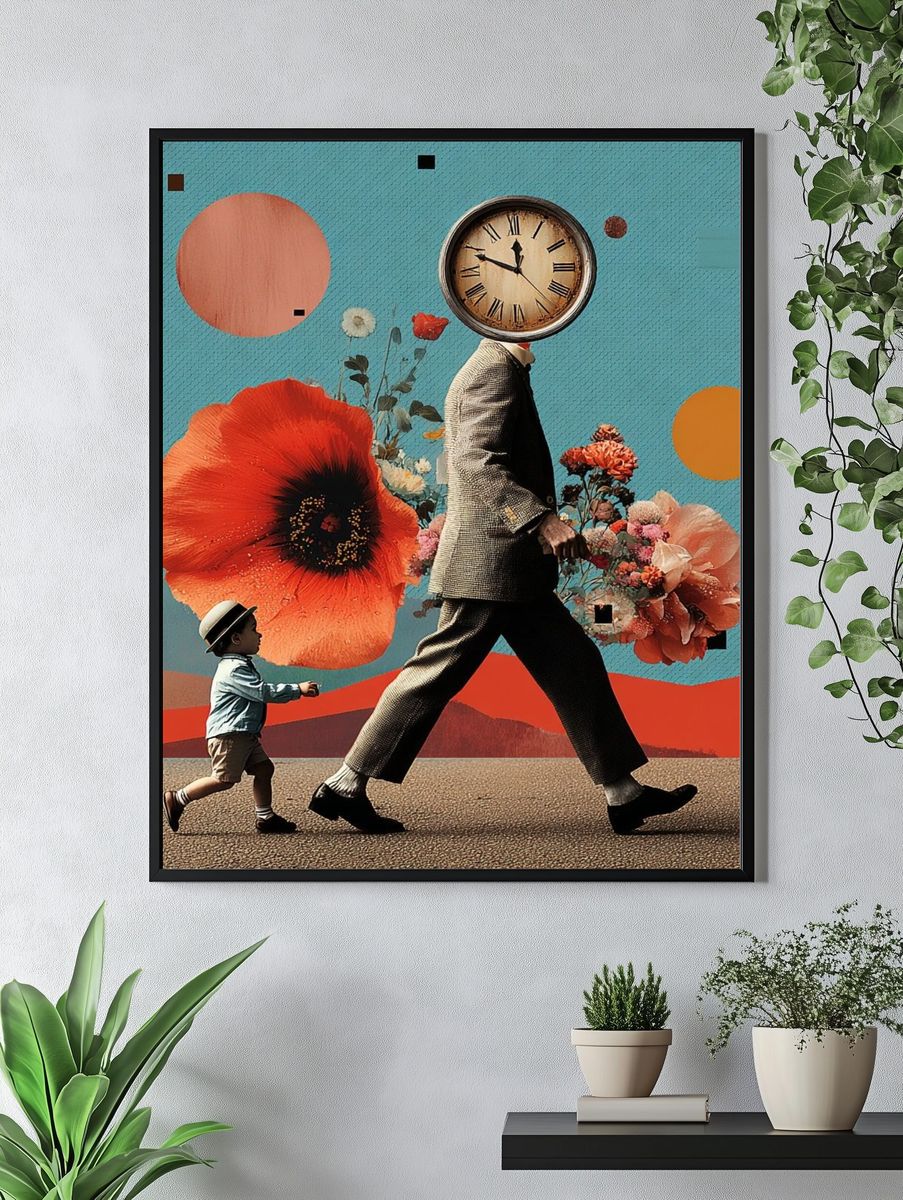 Surreal Clockhead Walk Poster. — room view 4