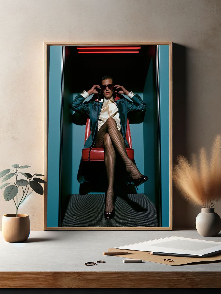 Retro Fashion Portrait Poster. — room view 2