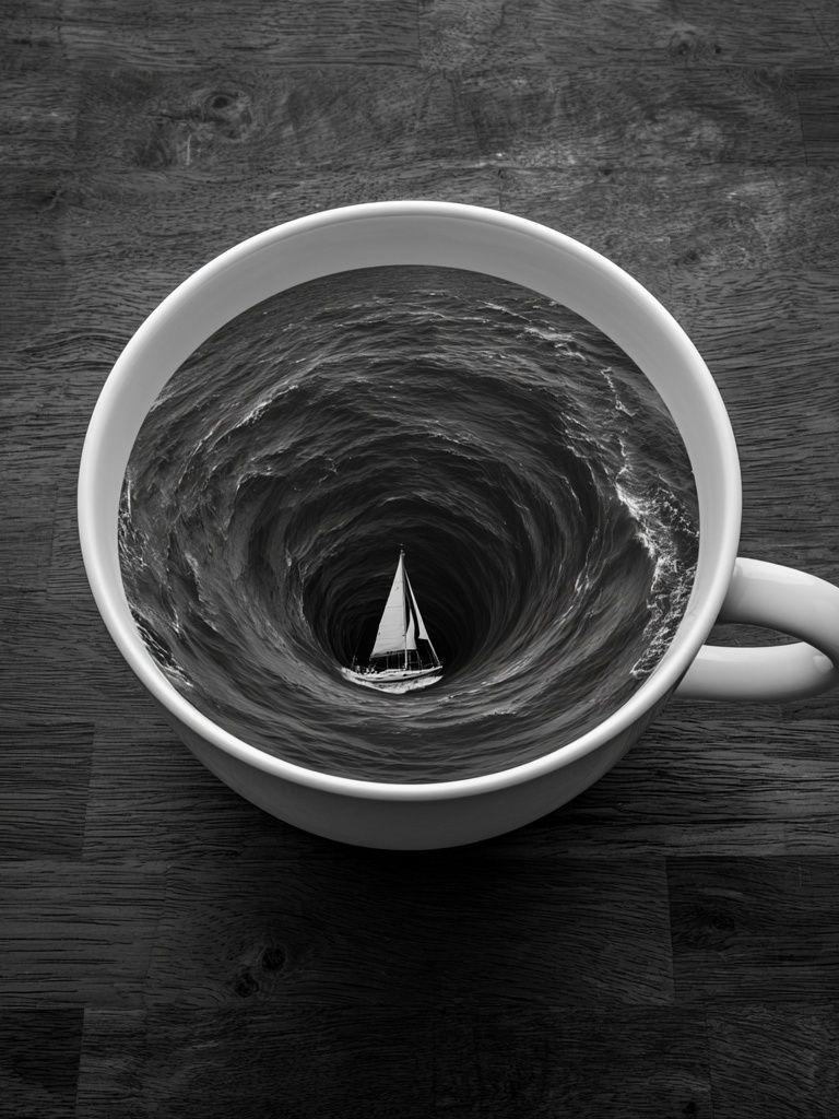 Sailing Whirlpool Surrealism Print. poster detail