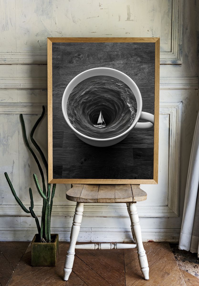 Sailing Whirlpool Surrealism Print. room preview