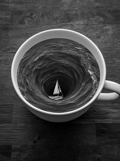 Sailing Whirlpool Surrealism Print.