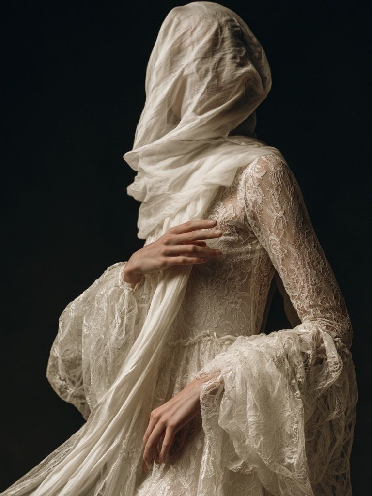 Veiled Figure Fashion Poster. poster detail