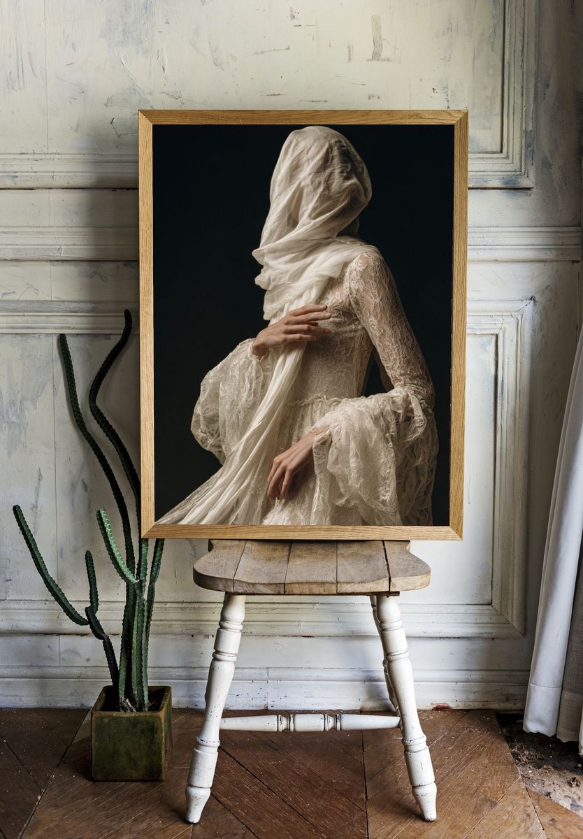 Veiled Figure Fashion Poster. room preview