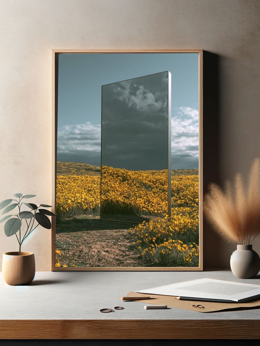 Mirror Field Surrealism Print. — room view 2