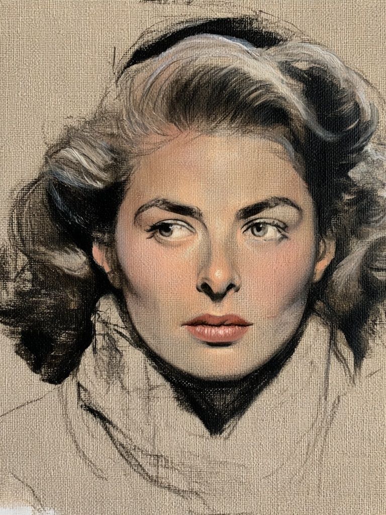 Elegant Woman Portrait Print. poster detail