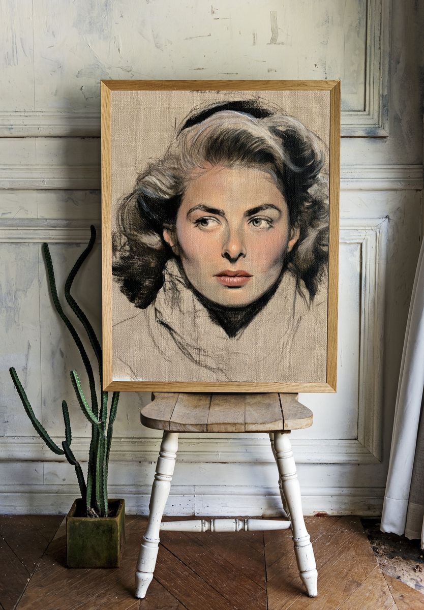 Elegant Woman Portrait Print. room preview