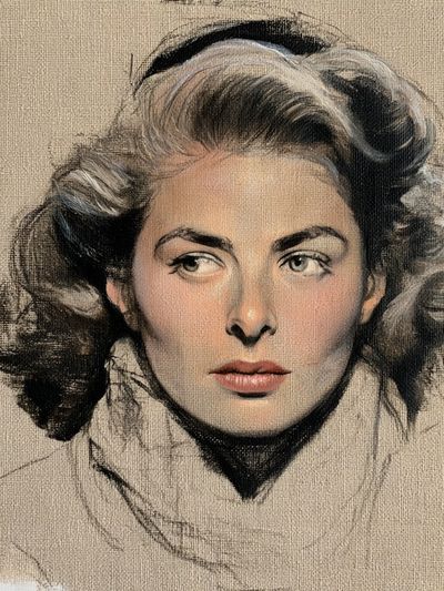 Elegant Woman Portrait Print.