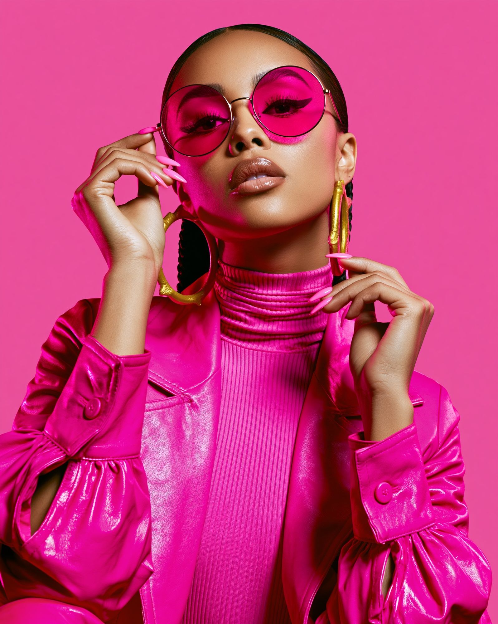 Hot Pink Fashion Portrait Poster. poster detail
