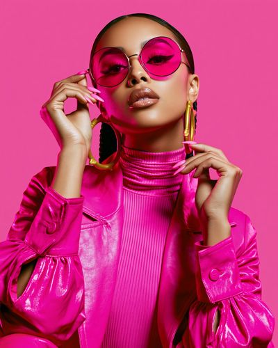 Hot Pink Fashion Portrait Poster.