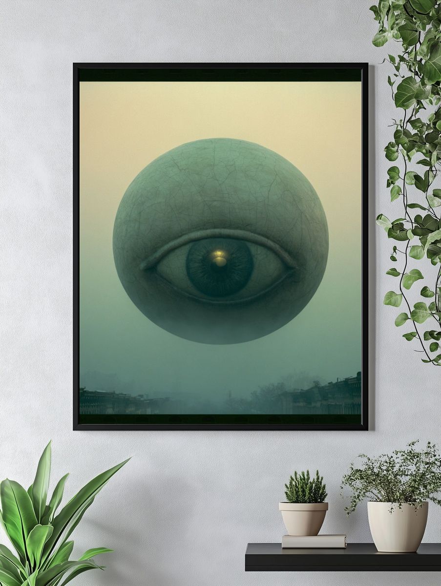 Surreal Floating Eye Print. — room view 4