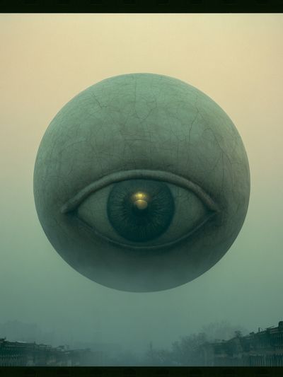 Surreal Floating Eye Print.