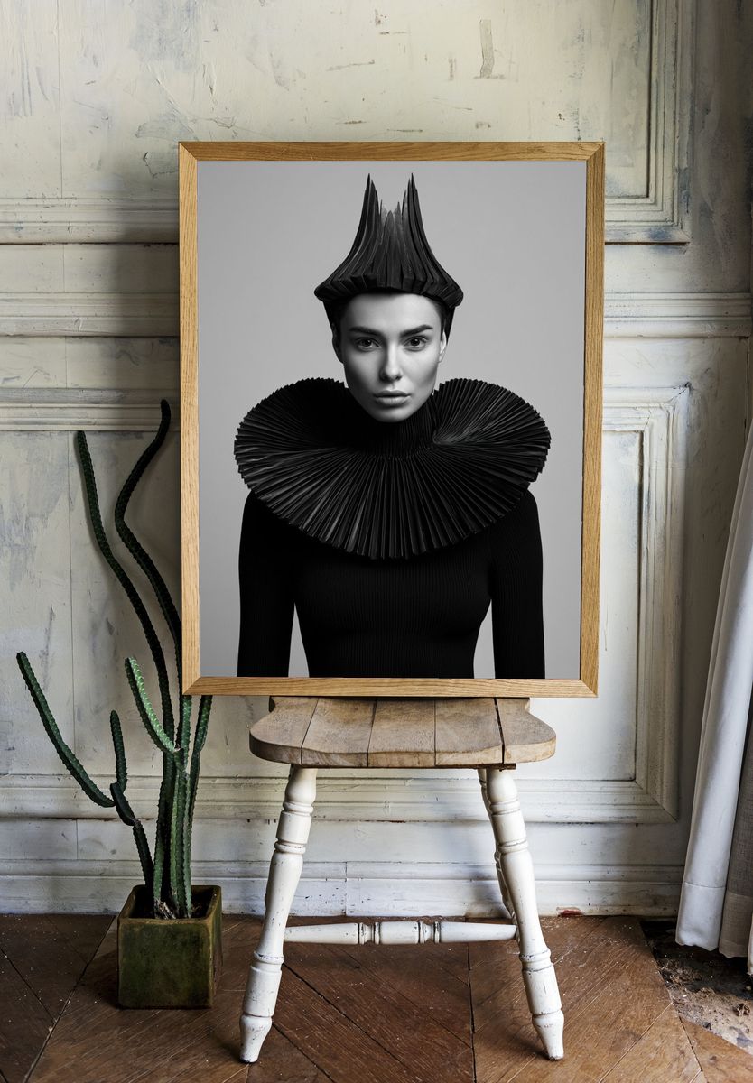 Avant-Garde Fashion Portrait Print. room preview