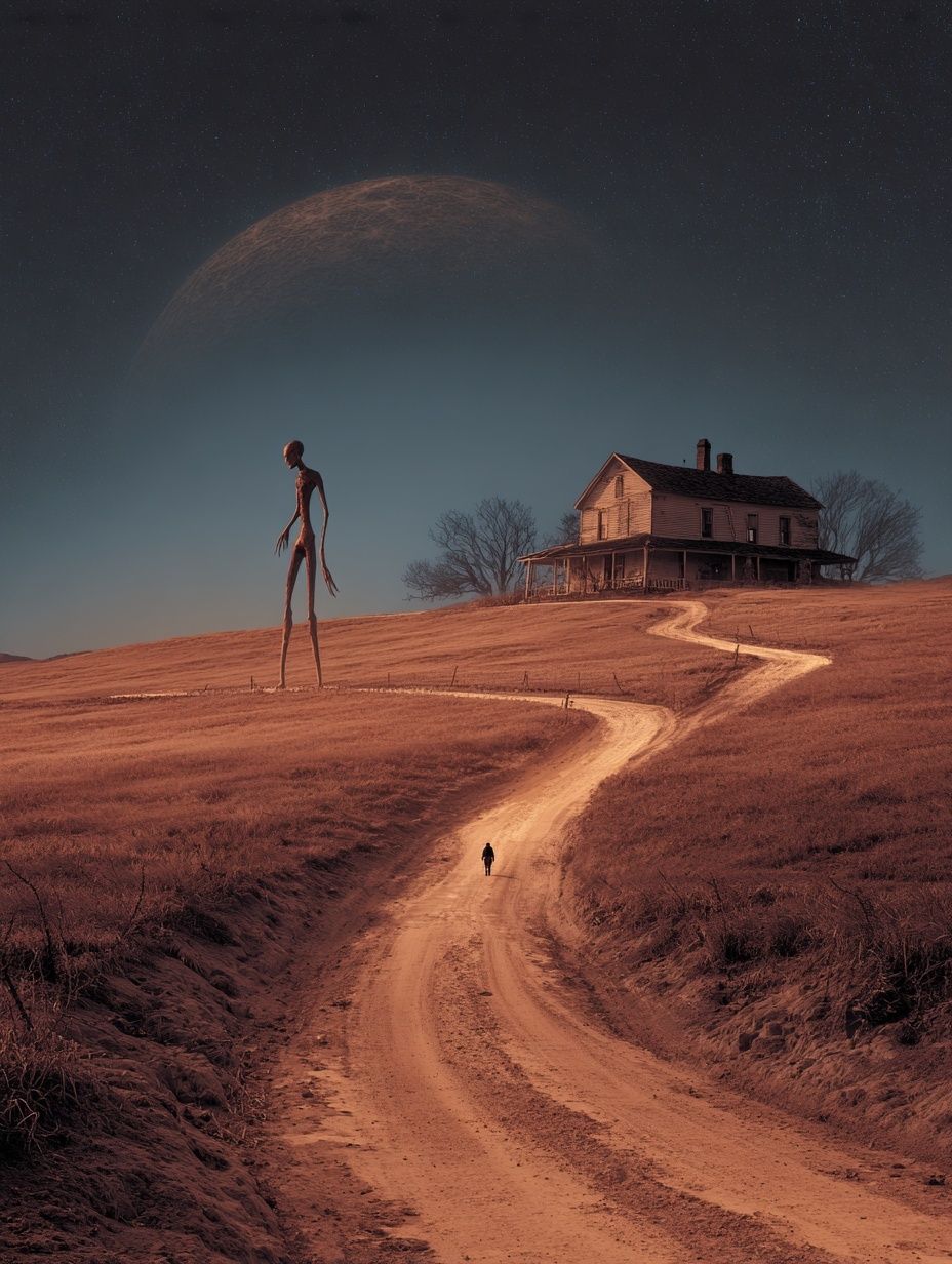 Surreal Country Road Poster. poster — fine-art art
