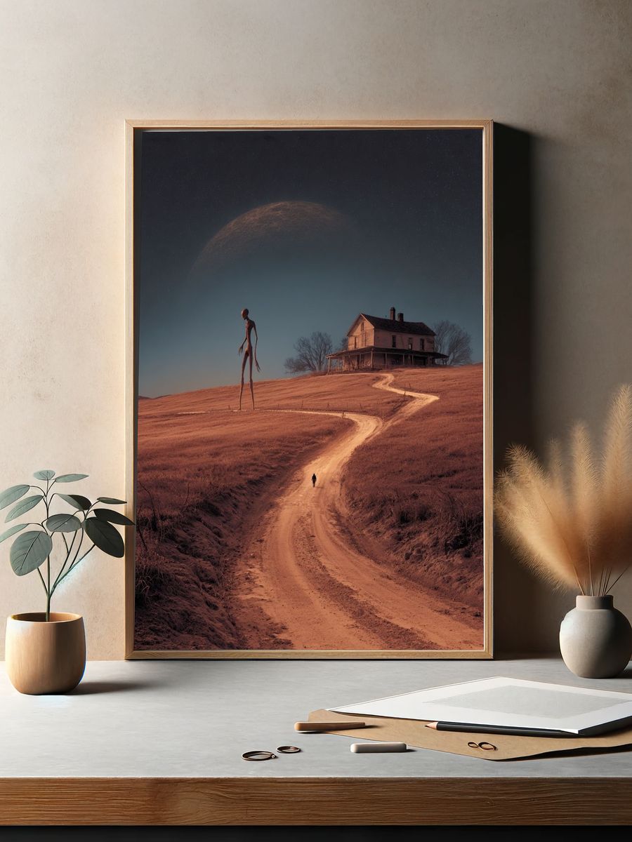 Surreal Country Road Poster. — room view 2