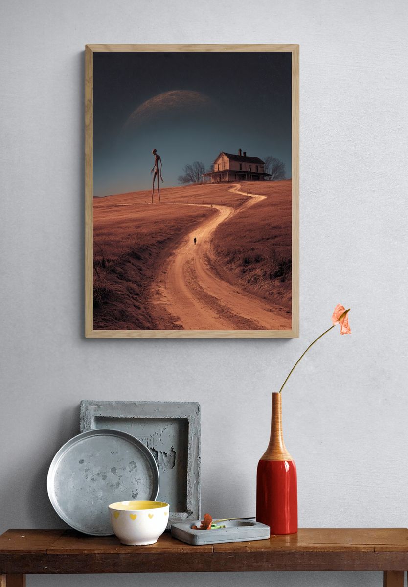 Surreal Country Road Poster. — room view 3