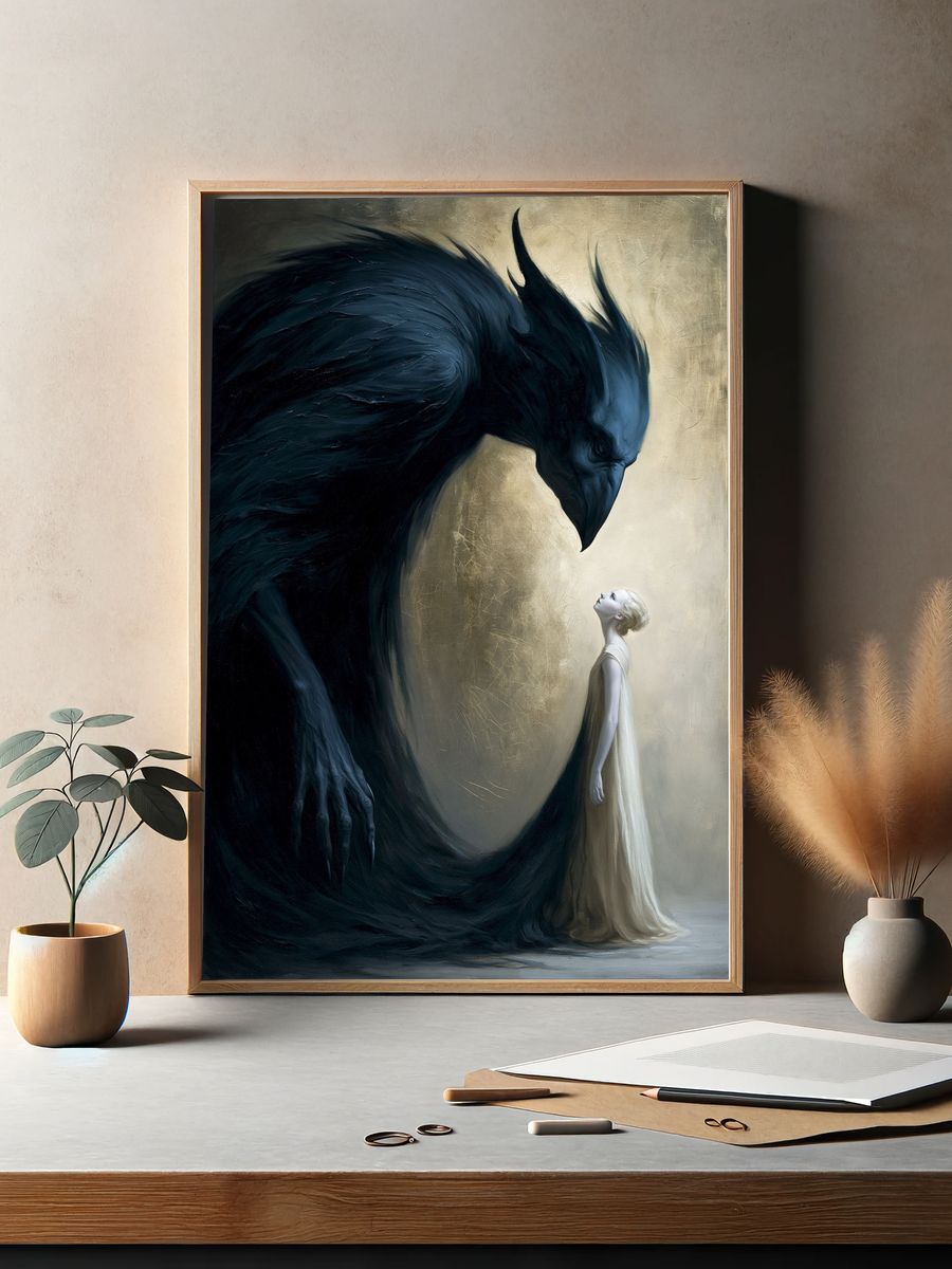 Dark Guardian Surrealism Print. — room view 2