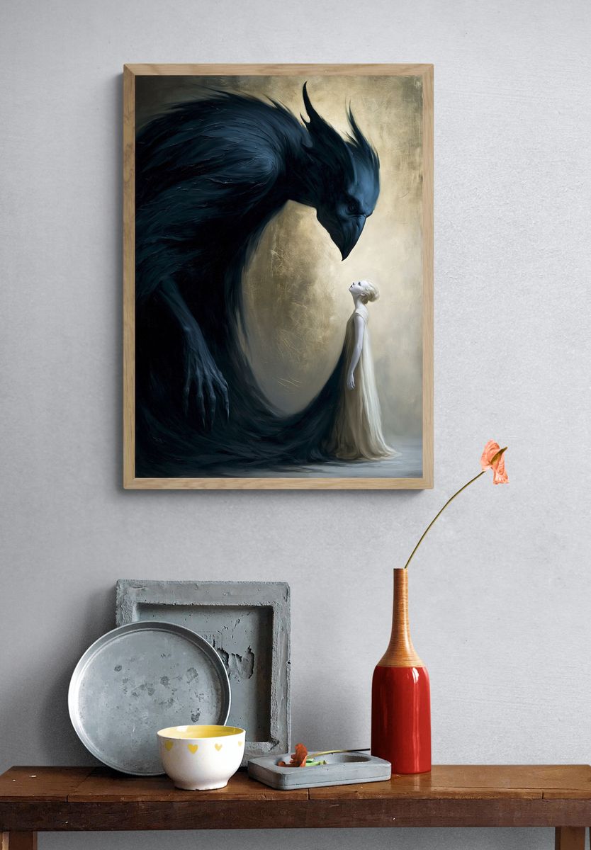 Dark Guardian Surrealism Print. — room view 3