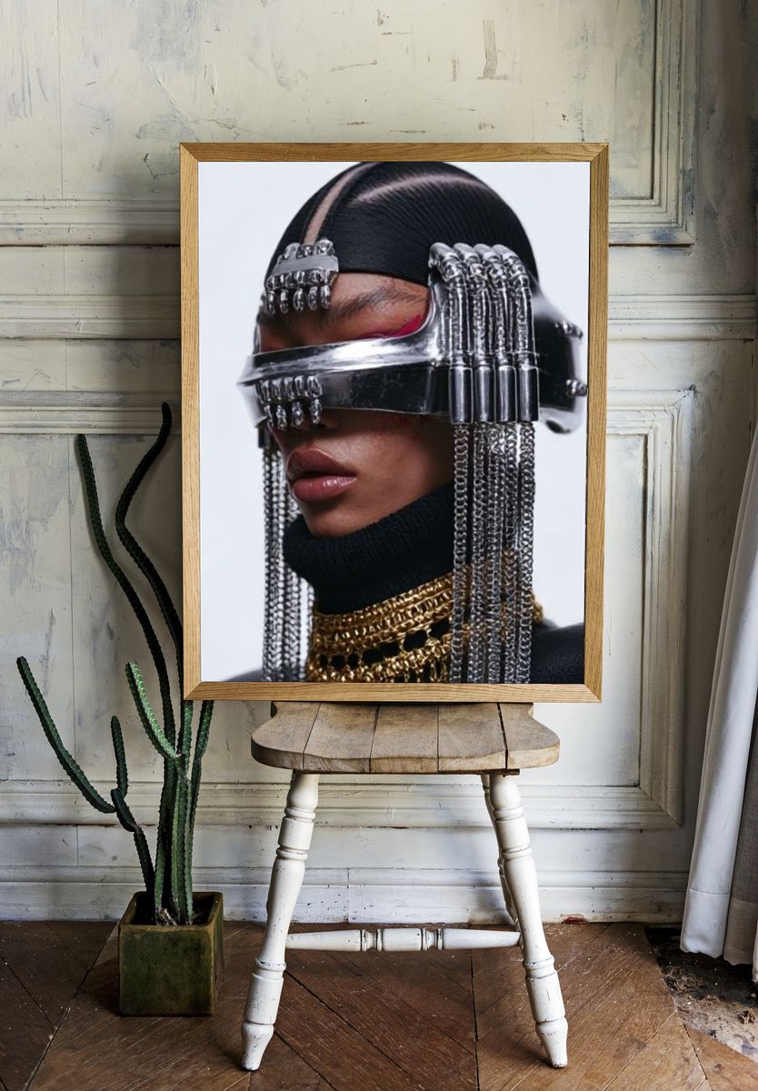 Futuristic Fashion Portrait Poster. room preview