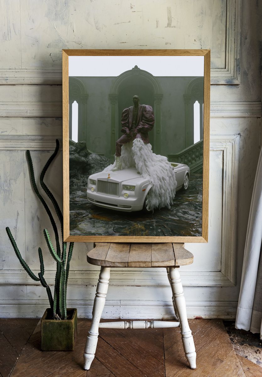 Surreal Luxury Car Portrait Poster. room preview
