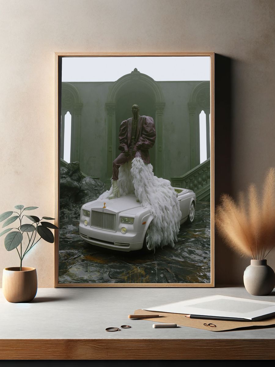 Surreal Luxury Car Portrait Poster. — room view 2