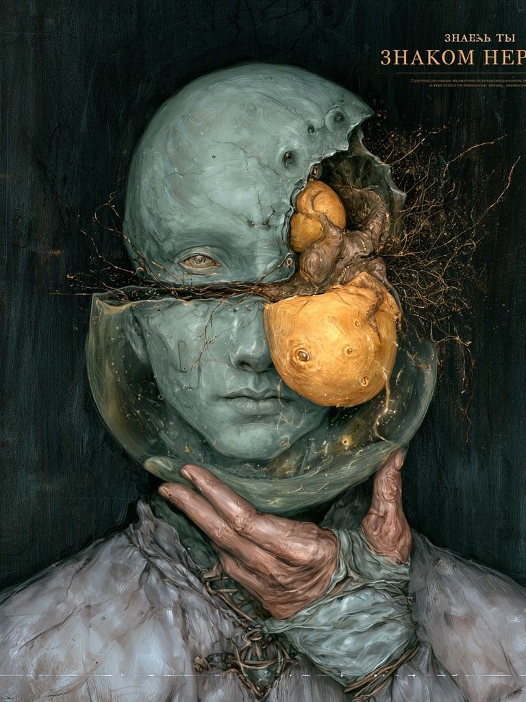 Surreal Fragmented Face Print. poster detail