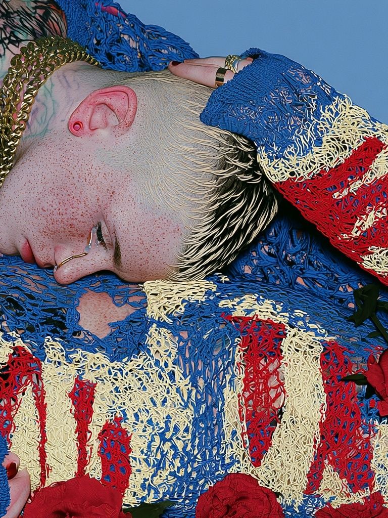 Textured Portrait Fashion Print. poster detail