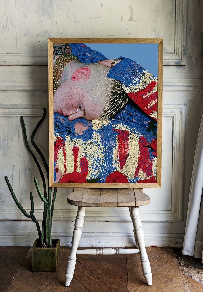 Textured Portrait Fashion Print. — room view 1