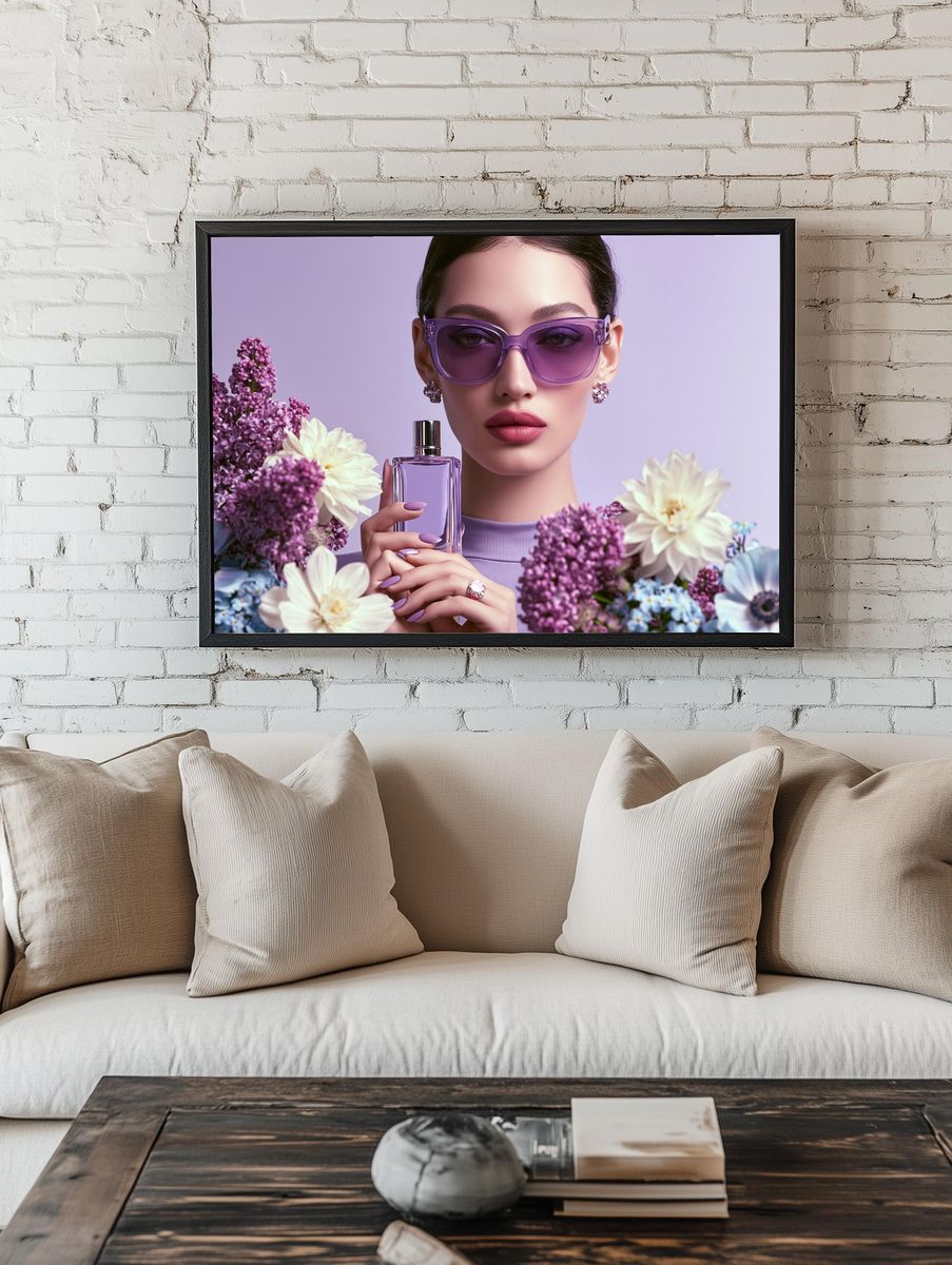 Purple Beauty Portrait Print. — room view 1