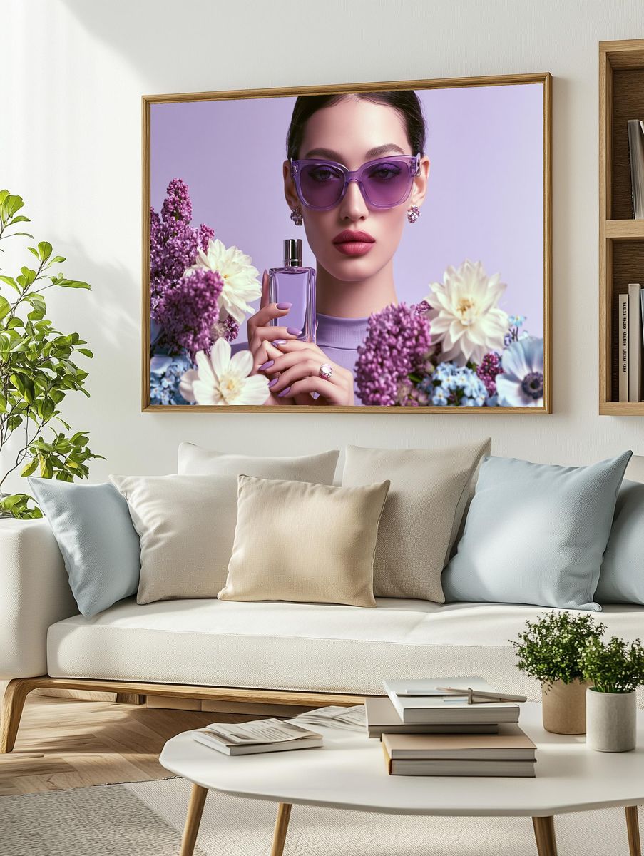 Purple Beauty Portrait Print. — room view 2